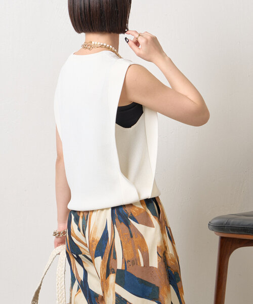 Jena espace merveilleux（ジェナ　エスパスメルヴェイユ）の「スクエアノースリニット（ニット/セーター・レディース・レッド/ネイビー/オフホワイト・FREE）」の12枚目の写真