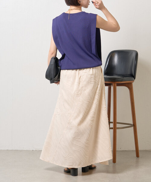 Jena espace merveilleux（ジェナ　エスパスメルヴェイユ）の「スクエアノースリニット（ニット/セーター・レディース・レッド/ネイビー/オフホワイト・FREE）」の22枚目の写真