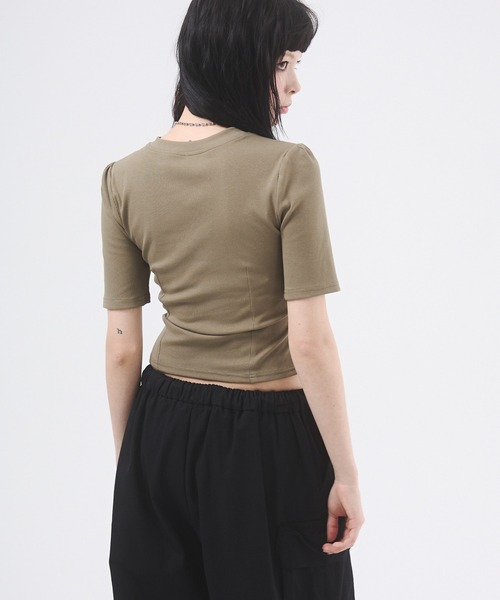 セール】センタージップギャザートップス（Tシャツ/カットソー