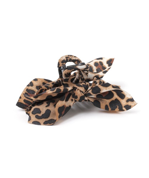 LOWRYS FARM（ローリーズファーム）の「ヒョウリボンバンス　497407（バレッタ/ヘアクリップ・レディース・ブラウン/ブラック・FREE）」の2枚目の写真