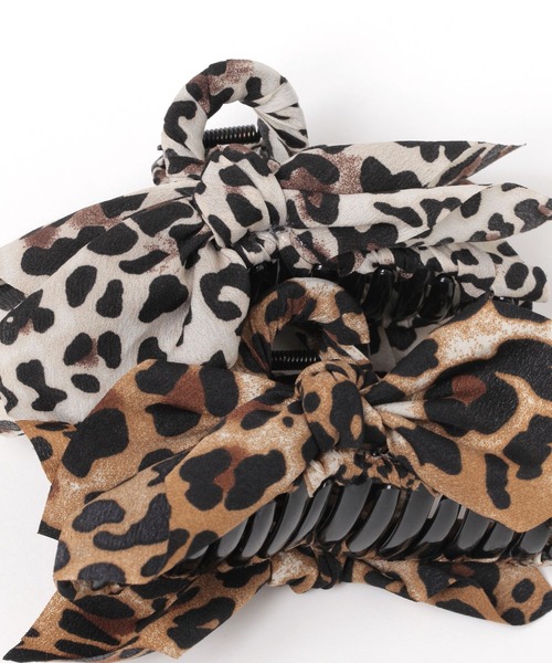 LOWRYS FARM（ローリーズファーム）の「ヒョウリボンバンス　497407（バレッタ/ヘアクリップ・レディース・ブラウン/ブラック・FREE）」の8枚目の写真