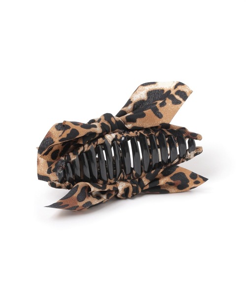 LOWRYS FARM（ローリーズファーム）の「ヒョウリボンバンス　497407（バレッタ/ヘアクリップ・レディース・ブラウン/ブラック・FREE）」の6枚目の写真