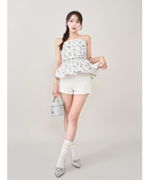 !!!♥画像色 ダーリッチ フラワーバルーンベアトップ ホワイト ダーリッチ Darich フラワーバルーンベアトップ （ホワイト