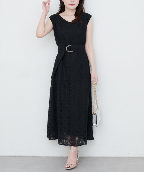 natural couture(ナチュラルクチュール)の「ウエストベルト付きカラーレースワンピース(ワンピース・レディース・ブラック/アイボリー/グリーン/ピンク・FREE)」の13枚目の写真