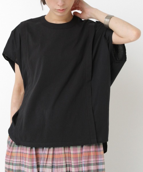 RNA-N(アールエヌエーエヌ)の「M2508 フレンチスリーブデザインプルオーバー(Tシャツ/カットソー・レディース・グリーン/オフホワイト/ブラック/ネイビー・FREE)」の3枚目の写真