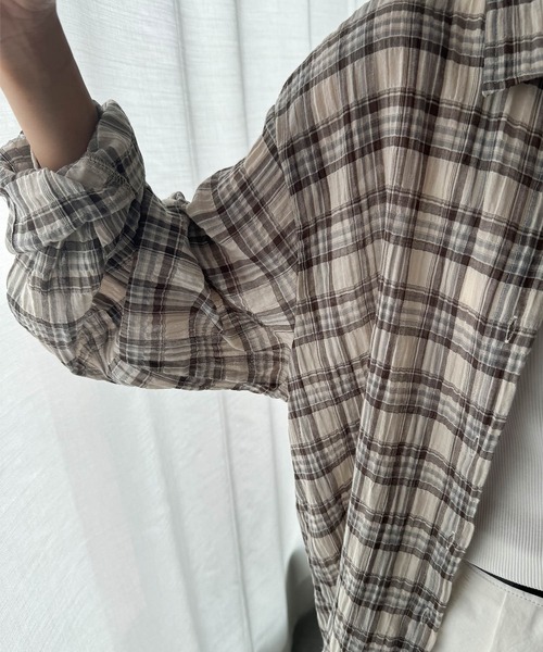 CANAL JEAN(キャナルジーン)の「El mar ヨウリュウチェックシャツ(シャツ/ブラウス・レディース・ベージュ・ONE SIZE)」の8枚目の写真