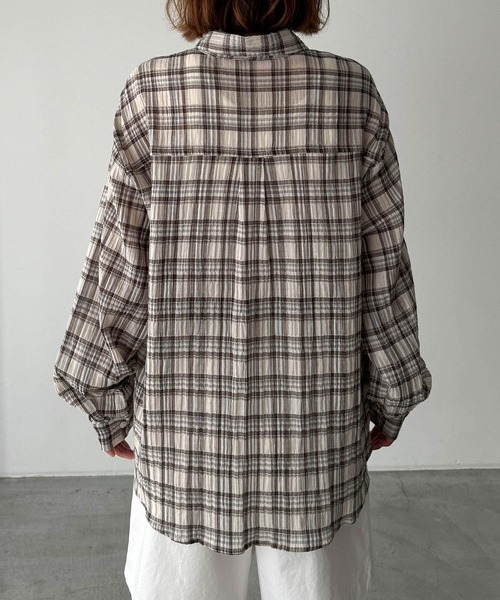 CANAL JEAN(キャナルジーン)の「El mar ヨウリュウチェックシャツ(シャツ/ブラウス・レディース・ベージュ・ONE SIZE)」の4枚目の写真