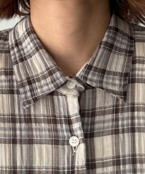 CANAL JEAN(キャナルジーン)の「El mar ヨウリュウチェックシャツ(シャツ/ブラウス・レディース・ベージュ・ONE SIZE)」の3枚目の写真
