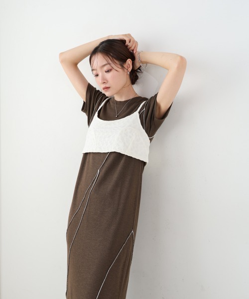 Bab（バブ）の「【S・Mサイズ展開】ビスチェセットメローワンピース（ワンピース・レディース・ブラウン/ベージュ/チャコールグレー・S/M）」の20枚目の写真