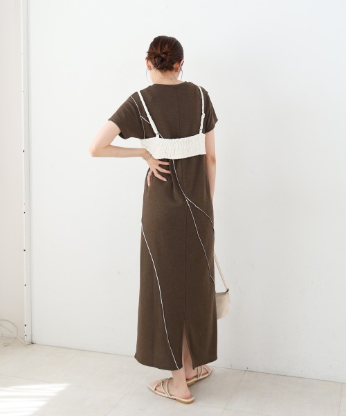 Bab（バブ）の「【S・Mサイズ展開】ビスチェセットメローワンピース（ワンピース・レディース・ブラウン/ベージュ/チャコールグレー・S/M）」の19枚目の写真