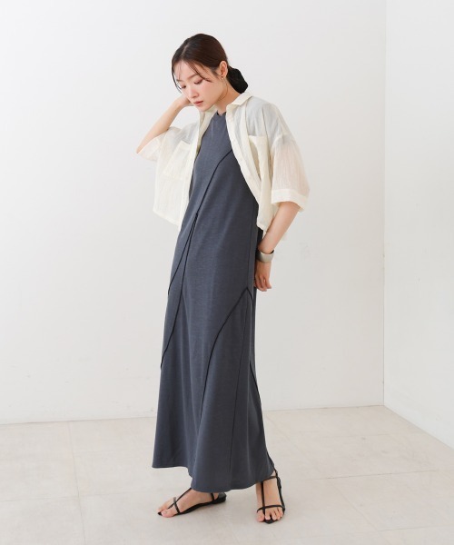 Bab（バブ）の「【S・Mサイズ展開】ビスチェセットメローワンピース（ワンピース・レディース・ブラウン/ベージュ/チャコールグレー・S/M）」の5枚目の写真