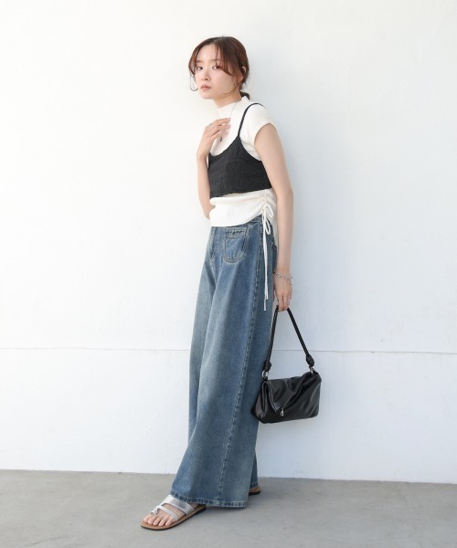 Bab（バブ）の「【S・Mサイズ展開】ビスチェセットメローワンピース（ワンピース・レディース・ブラウン/ベージュ/チャコールグレー・S/M）」の6枚目の写真