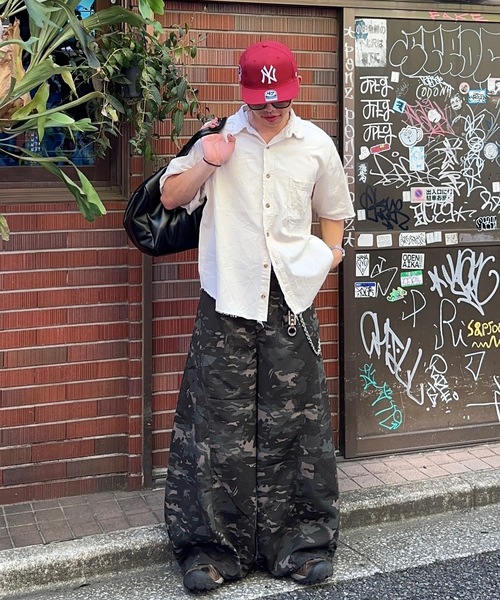 MandO（Auntie Rosa）（エムオー）の「アソートウォッシュドワイド切り替えバルーンワイドパンツ（デニムパンツ・メンズ・ブラック系1/ブラック系・SMALL/MEDIUM/LARGE）」の2枚目の写真