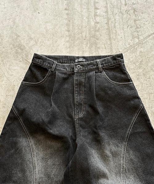 MandO（Auntie Rosa）（エムオー）の「アソートウォッシュドワイド切り替えバルーンワイドパンツ（デニムパンツ・メンズ・ブラック系1/ブラック系・SMALL/MEDIUM/LARGE）」の8枚目の写真