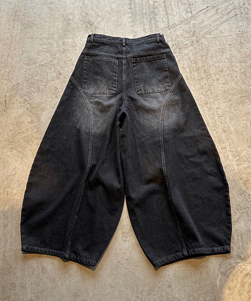 MandO（Auntie Rosa）（エムオー）の「アソートウォッシュドワイド切り替えバルーンワイドパンツ（デニムパンツ・メンズ・ブラック系1/ブラック系・SMALL/MEDIUM/LARGE）」の9枚目の写真