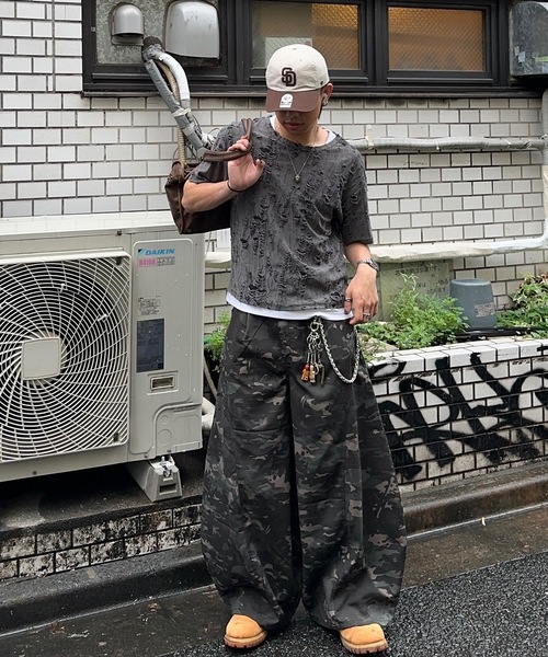 アソートウォッシュドワイド切り替えバルーンワイドパンツ