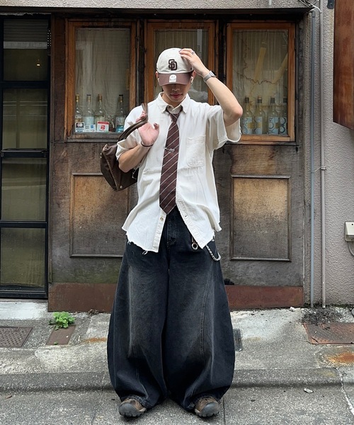 MandO（Auntie Rosa）（エムオー）の「アソートウォッシュドワイド切り替えバルーンワイドパンツ（デニムパンツ・メンズ・ブラック系1/ブラック系・SMALL/MEDIUM/LARGE）」の22枚目の写真