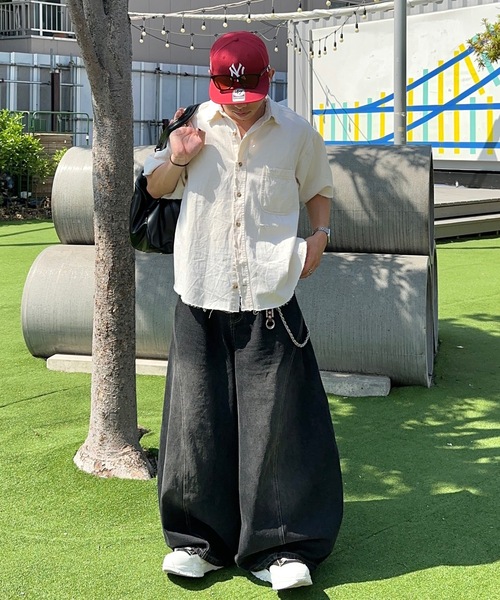 MandO（Auntie Rosa）（エムオー）の「アソートウォッシュドワイド切り替えバルーンワイドパンツ（デニムパンツ・メンズ・ブラック系1/ブラック系・SMALL/MEDIUM/LARGE）」の14枚目の写真