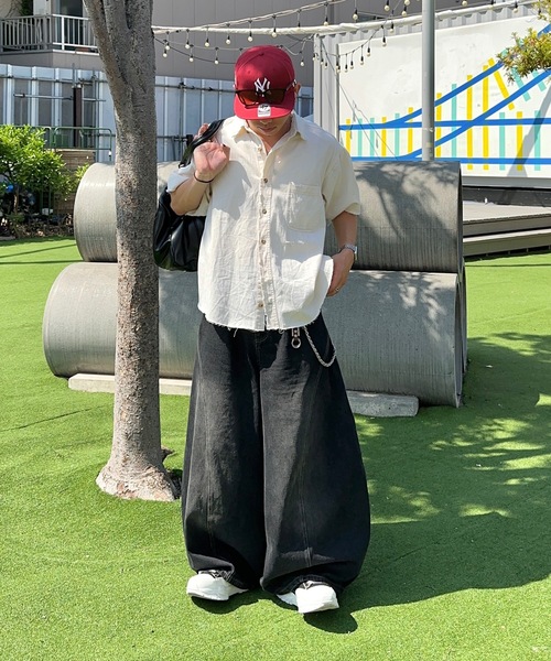 MandO（Auntie Rosa）（エムオー）の「アソートウォッシュドワイド切り替えバルーンワイドパンツ（デニムパンツ・メンズ・ブラック系1/ブラック系・SMALL/MEDIUM/LARGE）」の15枚目の写真