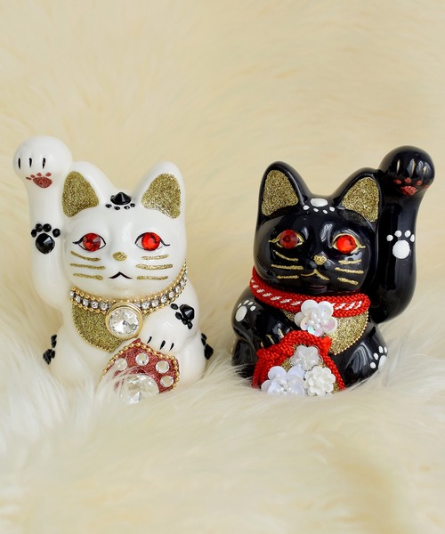 招き猫 ニコアンティーク×ご縁猫 ねこ球助 手ぬぐい 2点セット