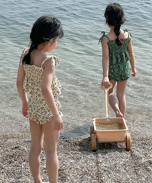 aimoha(アイモハ)の「【aimoha-KIDS-】キッズ 花柄シャーリングビキニ 2点セット (SS)(水着・キッズ・ライトベージュ/ダークグリーン・90/100/110/120/130/140)」の19枚目の写真