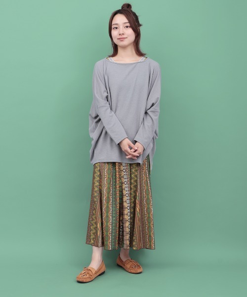 チチカカ（チチカカ）の「サカリバ肩チロリードルマンチュニック（チュニック・レディース・ブラック/グレー/グリーン/アイボリー・FREE）」の6枚目の写真