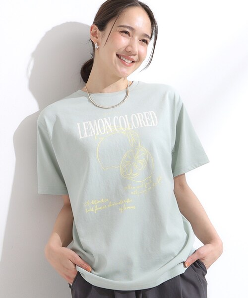 SHOO・LA・RUE(シューラルー)の「【S-LL/ひんやり/UV】選べる6柄でそれぞれ欲しくなる プリントTシャツ(Tシャツ/カットソー・レディース・ホワイト/チャコールグレー/ライトブルー/ベージュ/ネイビー/キャメル/イエロー系その他/ホワイト系1/ホワイト系2/ブラウン系/グリーン系/レッド系・01/02/03/04)」の7枚目の写真