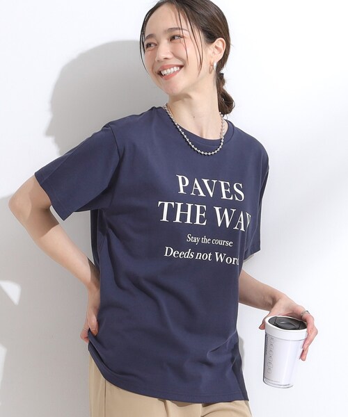 SHOO・LA・RUE(シューラルー)の「【S-LL/ひんやり/UV】選べる6柄でそれぞれ欲しくなる プリントTシャツ(Tシャツ/カットソー・レディース・ホワイト/チャコールグレー/ライトブルー/ベージュ/ネイビー/キャメル/イエロー系その他/ホワイト系1/ホワイト系2/ブラウン系/グリーン系/レッド系・01/02/03/04)」の9枚目の写真