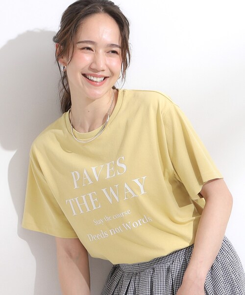 SHOO・LA・RUE(シューラルー)の「【S-LL/ひんやり/UV】選べる6柄でそれぞれ欲しくなる プリントTシャツ(Tシャツ/カットソー・レディース・ホワイト/チャコールグレー/ライトブルー/ベージュ/ネイビー/キャメル/イエロー系その他/ホワイト系1/ホワイト系2/ブラウン系/グリーン系/レッド系・01/02/03/04)」の11枚目の写真