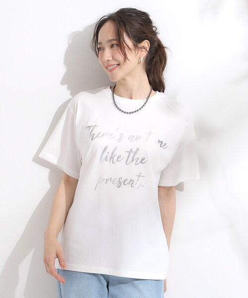 SHOO・LA・RUE(シューラルー)の「【S-LL/ひんやり/UV】選べる6柄でそれぞれ欲しくなる プリントTシャツ(Tシャツ/カットソー・レディース・ホワイト/チャコールグレー/ライトブルー/ベージュ/ネイビー/キャメル/イエロー系その他/ホワイト系1/ホワイト系2/ブラウン系/グリーン系/レッド系・01/02/03/04)」の13枚目の写真