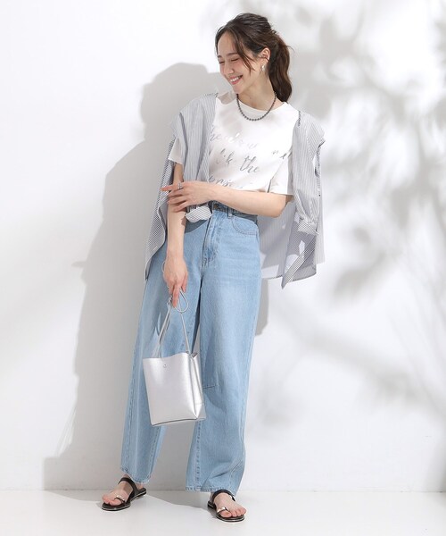 SHOO・LA・RUE(シューラルー)の「【S-LL/ひんやり/UV】選べる6柄でそれぞれ欲しくなる プリントTシャツ(Tシャツ/カットソー・レディース・ホワイト/チャコールグレー/ライトブルー/ベージュ/ネイビー/キャメル/イエロー系その他/ホワイト系1/ホワイト系2/ブラウン系/グリーン系/レッド系・01/02/03/04)」の15枚目の写真