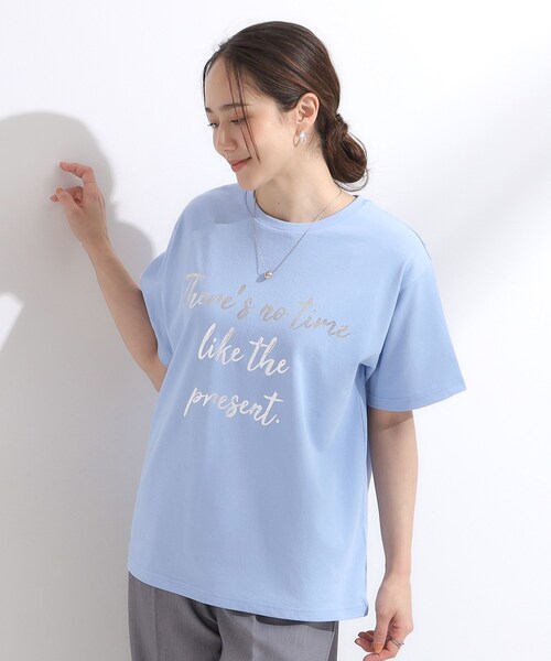 SHOO・LA・RUE(シューラルー)の「【S-LL/ひんやり/UV】選べる6柄でそれぞれ欲しくなる プリントTシャツ(Tシャツ/カットソー・レディース・ホワイト/チャコールグレー/ライトブルー/ベージュ/ネイビー/キャメル/イエロー系その他/ホワイト系1/ホワイト系2/ブラウン系/グリーン系/レッド系・01/02/03/04)」の18枚目の写真