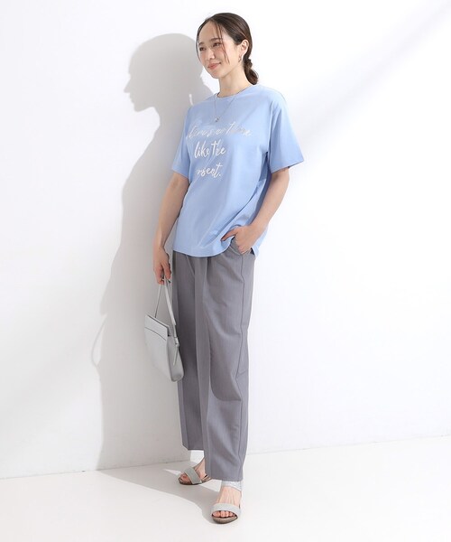 SHOO・LA・RUE(シューラルー)の「【S-LL/ひんやり/UV】選べる6柄でそれぞれ欲しくなる プリントTシャツ(Tシャツ/カットソー・レディース・ホワイト/チャコールグレー/ライトブルー/ベージュ/ネイビー/キャメル/イエロー系その他/ホワイト系1/ホワイト系2/ブラウン系/グリーン系/レッド系・01/02/03/04)」の19枚目の写真