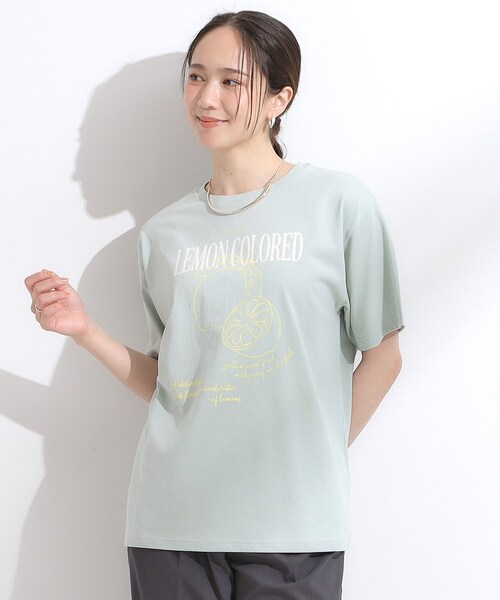 SHOO・LA・RUE(シューラルー)の「【S-LL/ひんやり/UV】選べる6柄でそれぞれ欲しくなる プリントTシャツ(Tシャツ/カットソー・レディース・ホワイト/チャコールグレー/ライトブルー/ベージュ/ネイビー/キャメル/イエロー系その他/ホワイト系1/ホワイト系2/ブラウン系/グリーン系/レッド系・01/02/03/04)」の21枚目の写真
