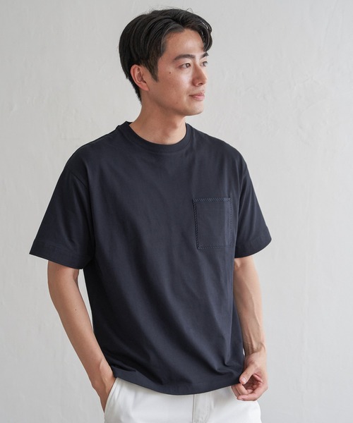 ikka(イッカ)の「【親子コーデ】ストライプMIXポケットTシャツ(Tシャツ/カットソー・メンズ・ホワイト/ライム/ネイビー/ベージュ・S/M/L/XL)」の13枚目の写真
