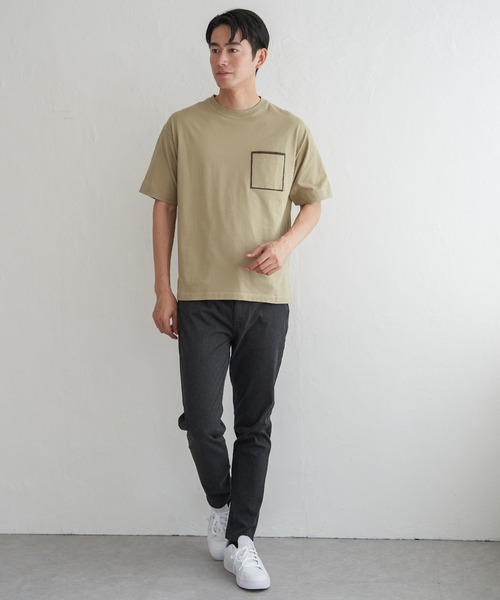 ikka(イッカ)の「【親子コーデ】ストライプMIXポケットTシャツ(Tシャツ/カットソー・メンズ・ホワイト/ライム/ネイビー/ベージュ・S/M/L/XL)」の15枚目の写真