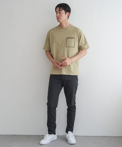 ikka(イッカ)の「【親子コーデ】ストライプMIXポケットTシャツ(Tシャツ/カットソー・メンズ・ホワイト/ライム/ネイビー/ベージュ・S/M/L/XL)」の16枚目の写真
