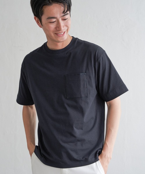 ikka(イッカ)の「【親子コーデ】ストライプMIXポケットTシャツ(Tシャツ/カットソー・メンズ・ホワイト/ライム/ネイビー/ベージュ・S/M/L/XL)」の12枚目の写真