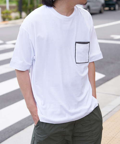 ikka(イッカ)の「【親子コーデ】ストライプMIXポケットTシャツ(Tシャツ/カットソー・メンズ・ホワイト/ライム/ネイビー/ベージュ・S/M/L/XL)」の5枚目の写真
