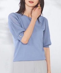 ニット セーター 「接触冷感」プリーツスリーブサマーニット レディース a.v.v ニット セーター 「接触冷感」プリーツスリーブサマー