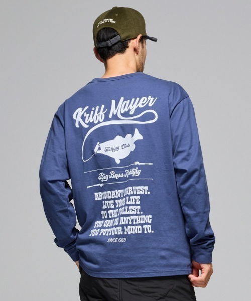 KRIFF MAYER（クリフメイヤー）の「【コットン100％ボディ】外遊びイラストロンT(釣り)（Tシャツ/カットソー・メンズ・ライトグリーン/オレンジ/オフホワイト/グレー/ブルー/ブラック・MEDIUM/LARGE/X-LARGE）」の5枚目の写真