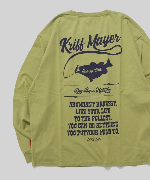 KRIFF MAYER（クリフメイヤー）の「【コットン100％ボディ】外遊びイラストロンT(釣り)（Tシャツ/カットソー・メンズ・ライトグリーン/オレンジ/オフホワイト/グレー/ブルー/ブラック・MEDIUM/LARGE/X-LARGE）」の4枚目の写真