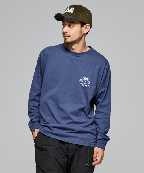 KRIFF MAYER（クリフメイヤー）の「【コットン100％ボディ】外遊びイラストロンT(釣り)（Tシャツ/カットソー・メンズ・ライトグリーン/オレンジ/オフホワイト/グレー/ブルー/ブラック・MEDIUM/LARGE/X-LARGE）」の10枚目の写真