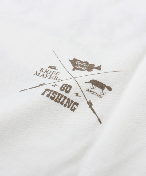 KRIFF MAYER（クリフメイヤー）の「【コットン100％ボディ】外遊びイラストロンT(釣り)（Tシャツ/カットソー・メンズ・ライトグリーン/オレンジ/オフホワイト/グレー/ブルー/ブラック・MEDIUM/LARGE/X-LARGE）」の15枚目の写真