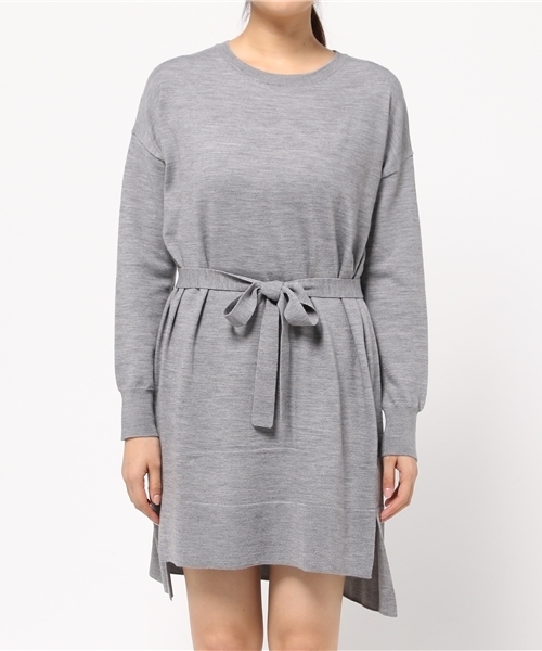 Sheta（シータ）の「ベルト付きニットOP（ワンピース・レディース・グレー/キャメル・FREE）」の3枚目の写真