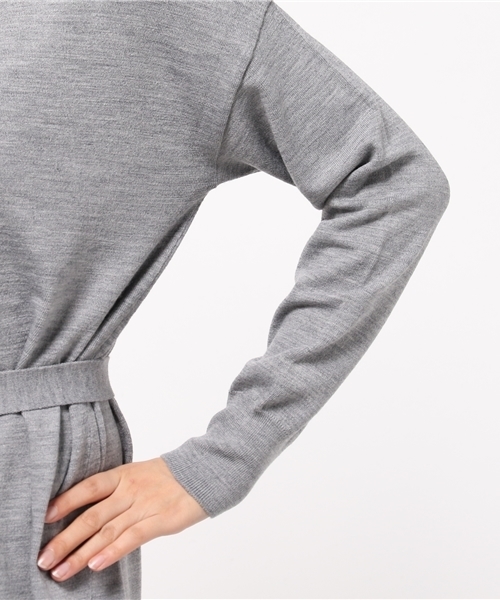 Sheta（シータ）の「ベルト付きニットOP（ワンピース・レディース・グレー/キャメル・FREE）」の8枚目の写真