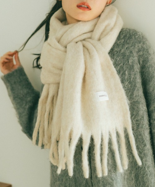 ウール混ミックスボリュームマフラー（マフラー）｜VANNIE U