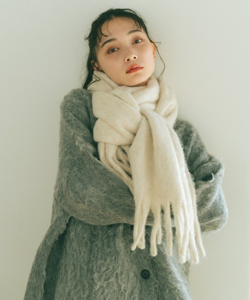 ウール混ミックスボリュームマフラー（マフラー）｜VANNIE U