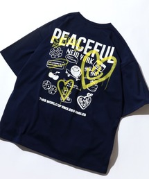 SMILEY FACE（スマイリーフェイス）の「SMILEY FACE（スマイリーフェイス）バックプリント ロゴワンポイント刺繍 半袖Tシャツ レディース メンズ ユニセックス/ドライ吸水速乾/UVカット/ビッグシルエット（Tシャツ/カットソー・メンズ）」