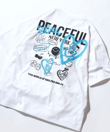SMILEY FACE（スマイリーフェイス）の「SMILEY FACE（スマイリーフェイス）バックプリント ロゴワンポイント刺繍 半袖Tシャツ レディース メンズ ユニセックス/ドライ吸水速乾/UVカット/ビッグシルエット（Tシャツ/カットソー・メンズ）」